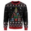 Ugly Christmas Ice Hockey Christmas Tree Sweater Apparel